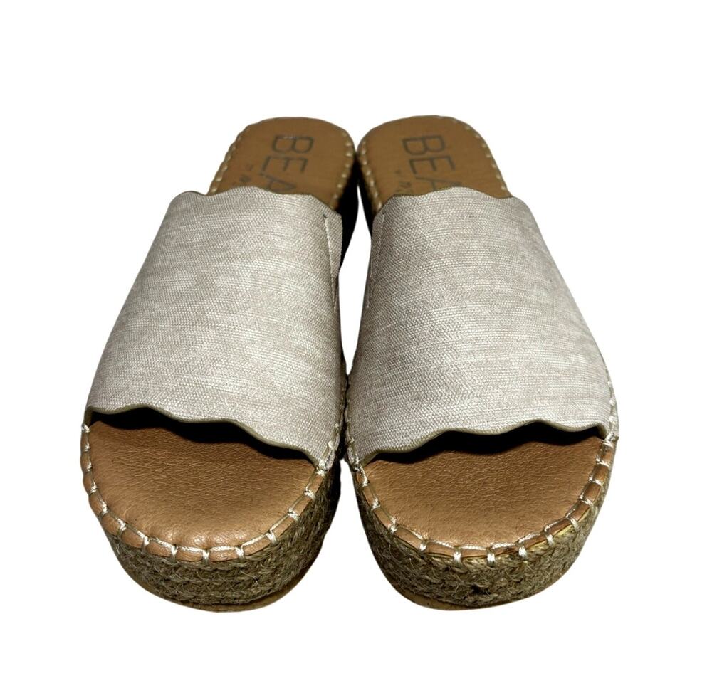 Beach by Matisse platform sandals slip on slides creamy natural uppers US 8